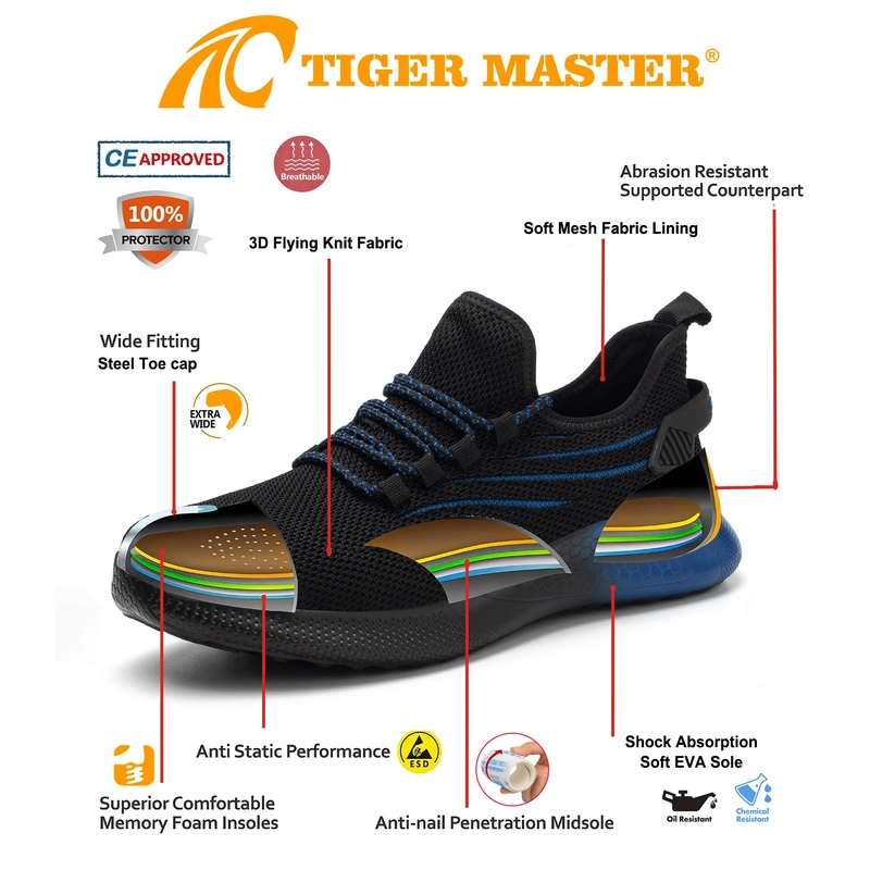 China TM3331 Anti-Schlupf-Stahlzehenpunktionsfisch-Sachlogistik Sportsicherheitschuhe Hersteller