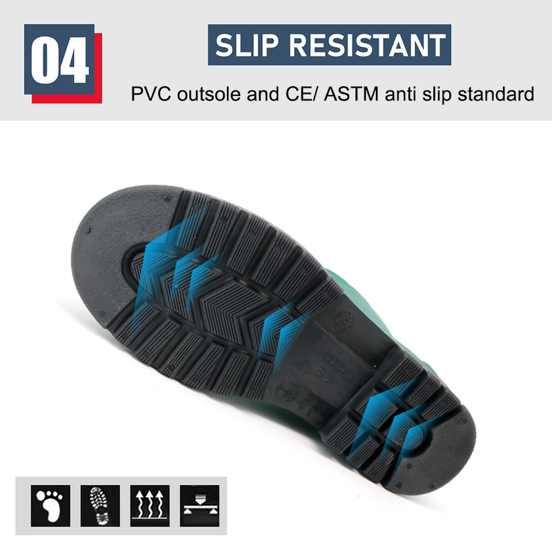 China GB38 Green Steel Toe Anti Puncture Pvc Safety Rain Boots Waterproof manufacturer