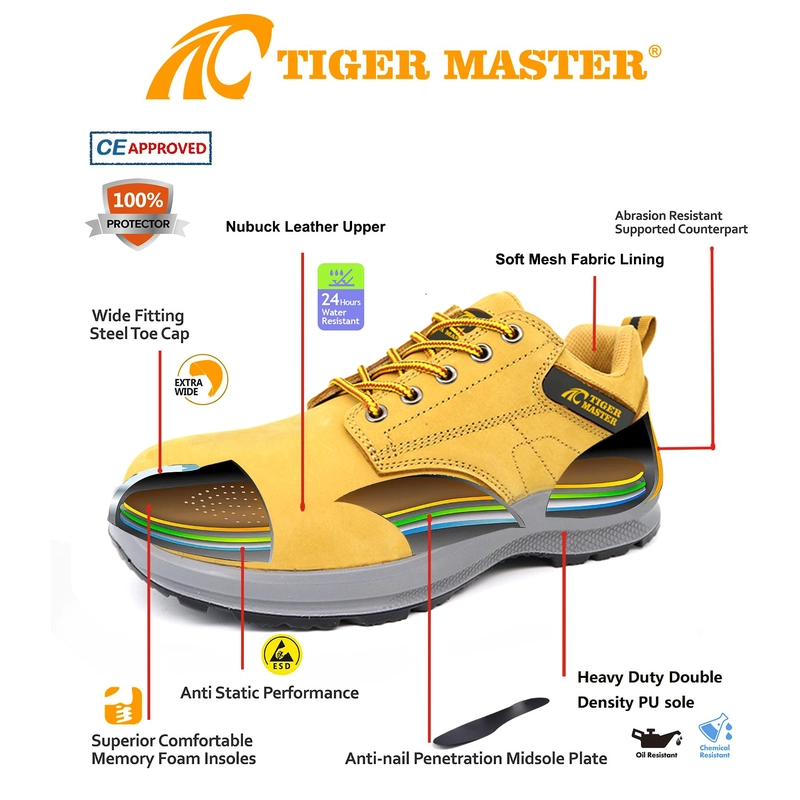 中国 TM3340 Nubuck Leather Steel Toe Cat Style Work Safety Shoes メーカー
