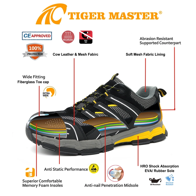 China TM2034 Fashion Sport Work Sicherheitsschuhe mit Glasfaserzeh Hersteller