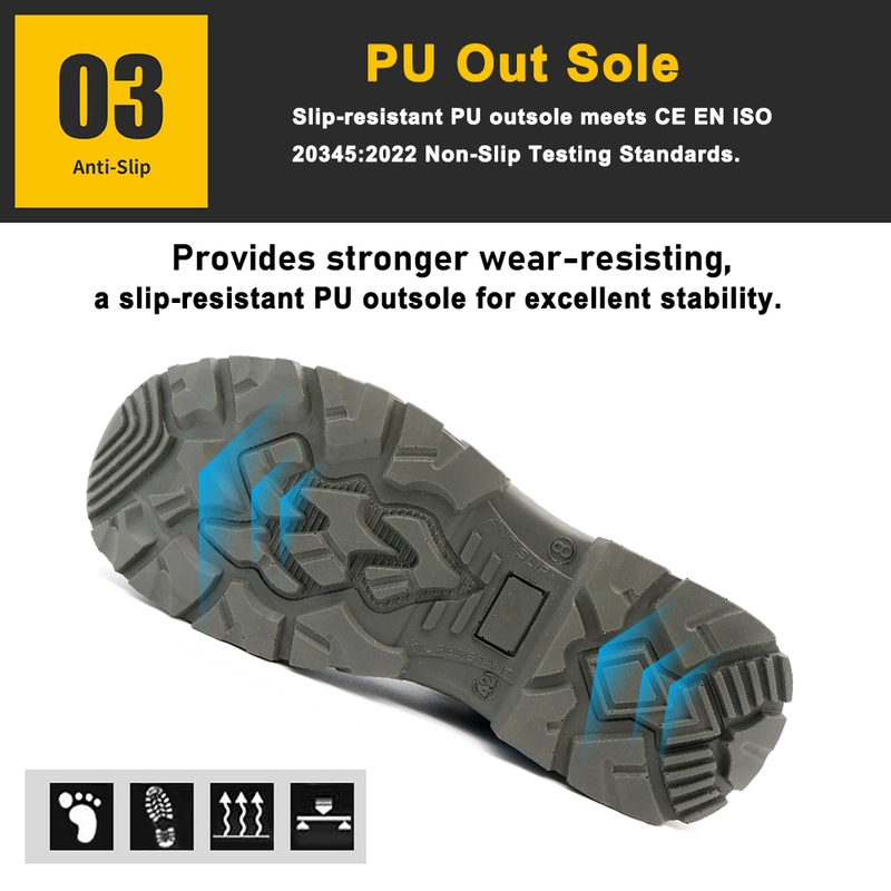 Chine TM021-2 Bottes de sécurité en cuir noir anti-vitre fabricant