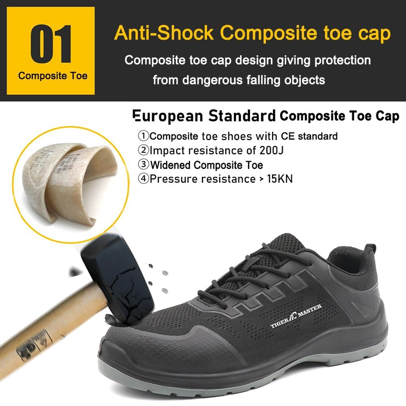 porcelana TM292A Zapatos de seguridad deportivos no metálicos antipinchazos con punta de fibra de vidrio antideslizante para taller fabricante
