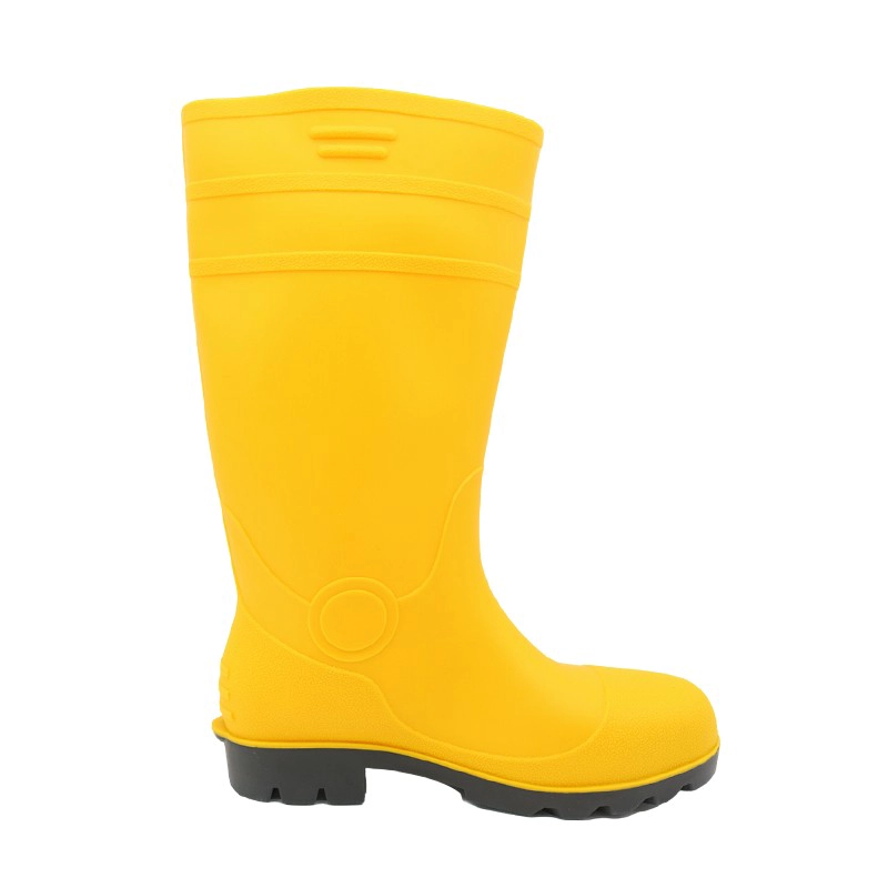 China GB42-1 Waterproof Steel toe Puncture-proof Yellow PVC Safety Gumboots Slip Resistant manufacturer
