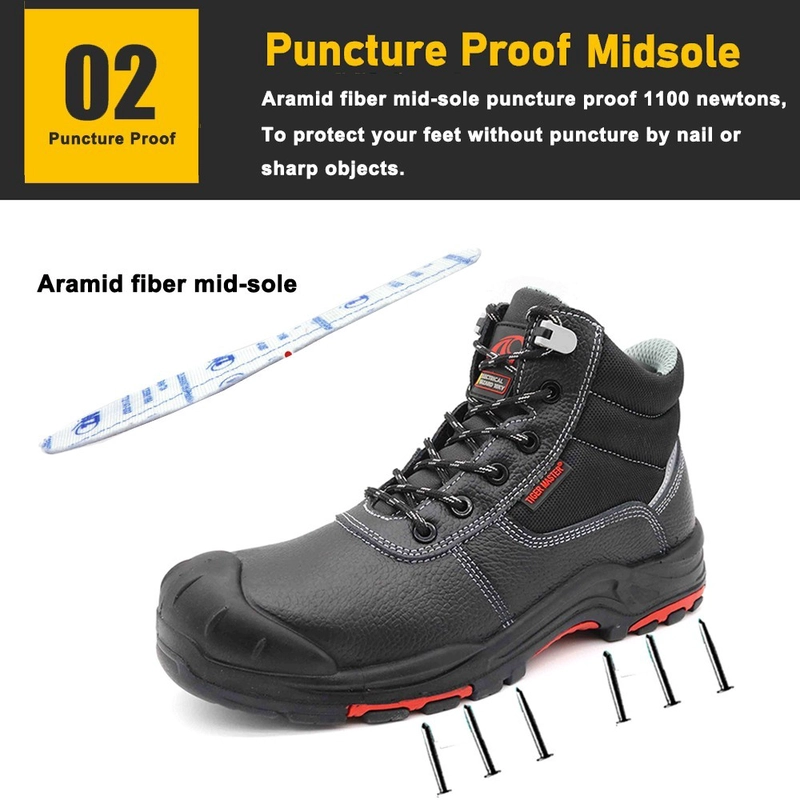 China TM085R glasvezel teen anti-punctie heren mijnbouwveiligheid schoenen bestand tegen olie fabrikant