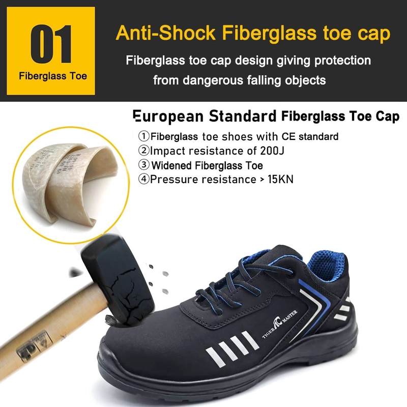 porcelana TM275L Zapatos de seguridad antideslizantes con punta de fibra de vidrio a prueba de pinchazos sin metal para unisex fabricante