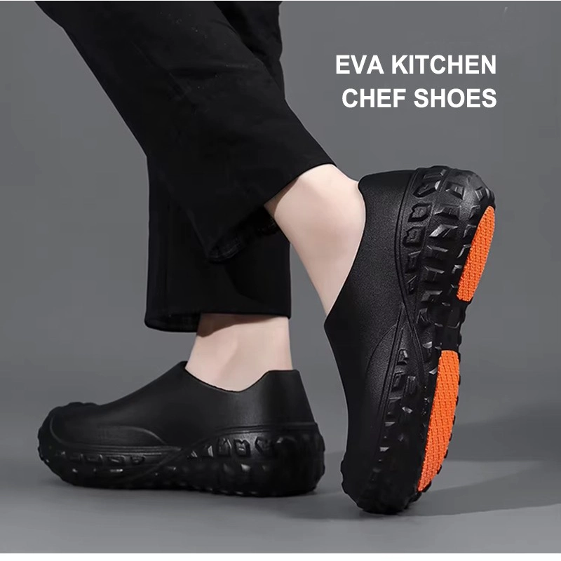 porcelana TM3390 Zapatos de trabajo de chef de cocina EVA negros ligeros impermeables antideslizantes fabricante