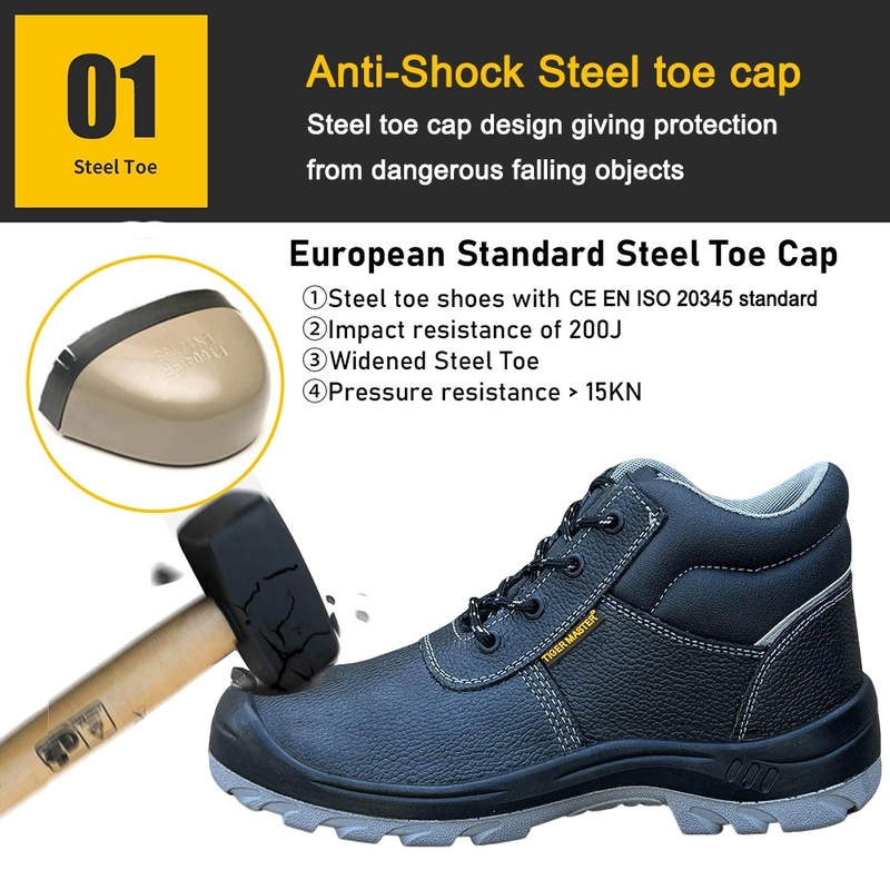 Chine Bottes de sécurité de travail en cuir, antidérapantes, à bout en acier, anti-perforation, pour la Construction, TM3410 fabricant