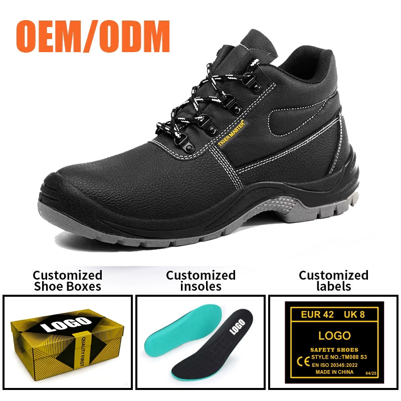 Chine Bottes de sécurité de travail en cuir, antidérapantes, à bout en acier, anti-perforation, pour la Construction, TM3410 fabricant