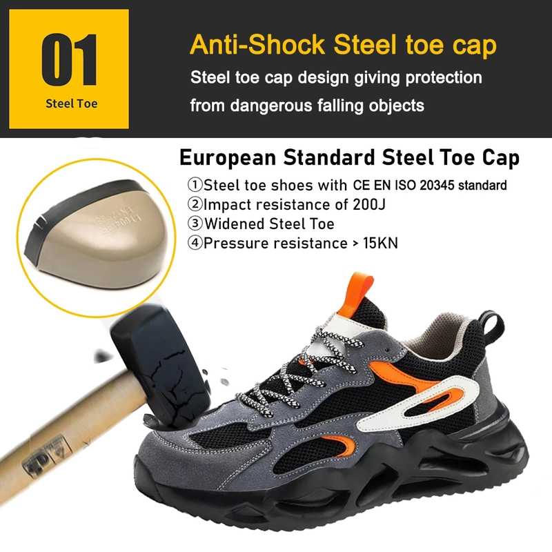 China TM3413 Anti-Rutsch-Stahlkappe, pannensichere Mode-Sport-Sicherheitsschuhe, leicht Hersteller