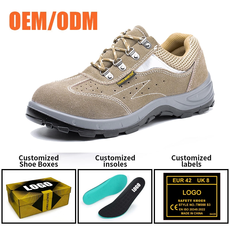 China TM3419 Antislip stalen neus Anti-lek ademende suède veiligheidsschoenen Magazijn fabrikant
