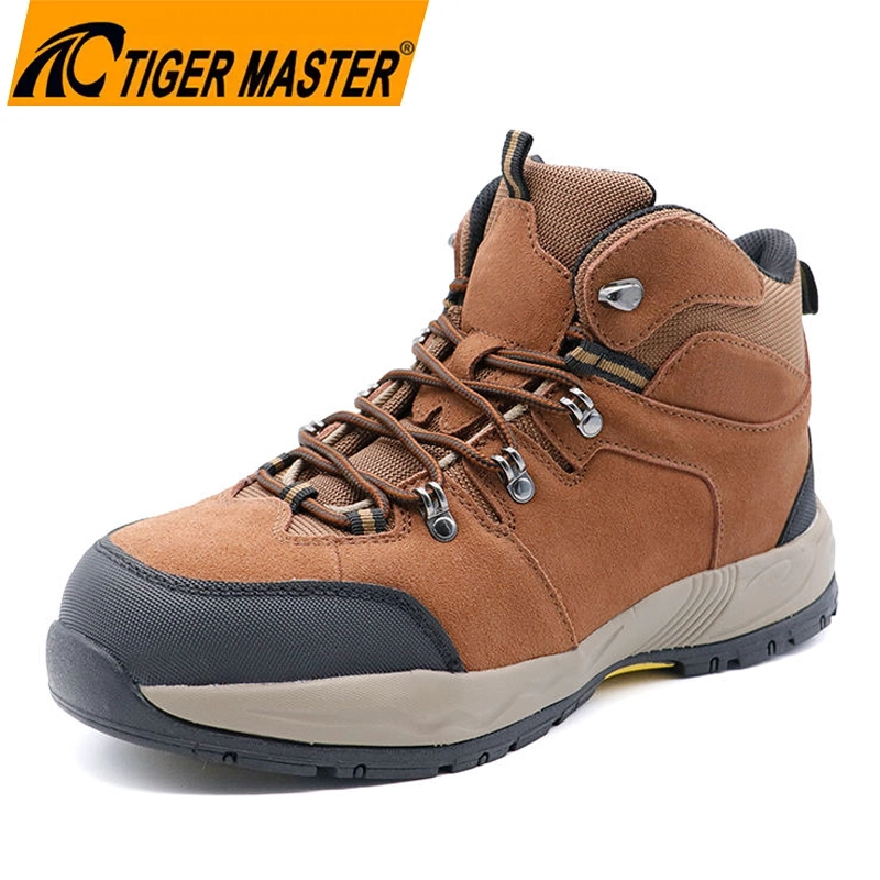 Cina TM3442 Scarpe antinfortunistiche da uomo in pelle scamosciata marrone con punta in acciaio e suola in gomma EVA antiperforazione produttore