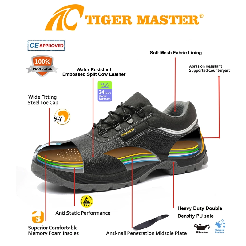 Cina TM3437 Oil Slip Resistant Wide Steel Toe Anti-puncture Industrial Safety Footwear - COPY - k3f2aa produttore