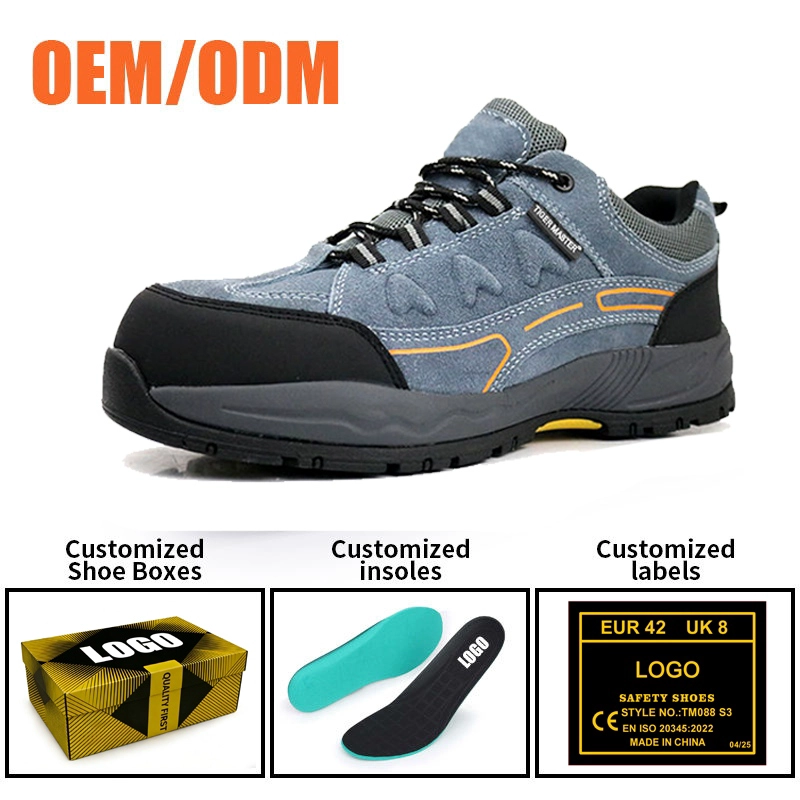 porcelana TM3451 Zapatos de seguridad deportivos para senderismo de gamuza azul antipinchazos con punta de acero para hombres fabricante