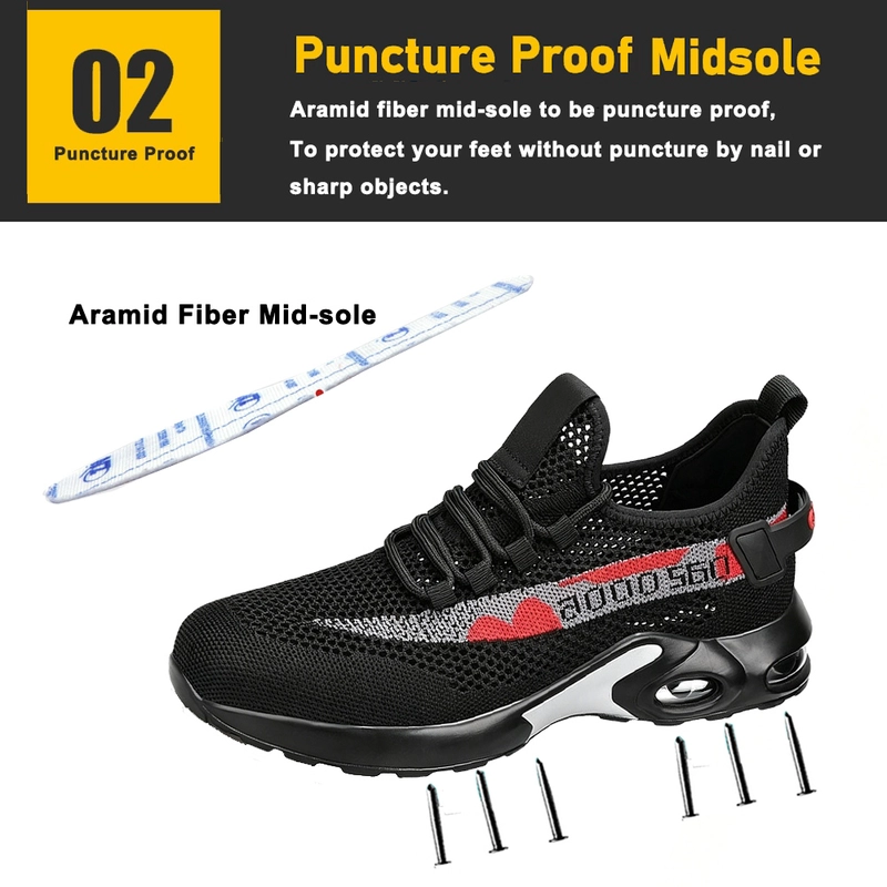 Cina TM3474 Scarpe antinfortunistiche estive traspiranti Punta in acciaio Antiperforazione Cuscino d'aria antiscivolo produttore