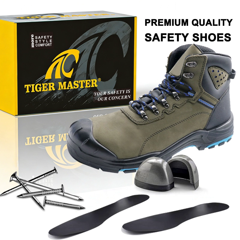 China TM3475 Botas de segurança de couro nobuck de alta qualidade com biqueira de aço anti-furo e resistente a óleo e deslizamento fabricante