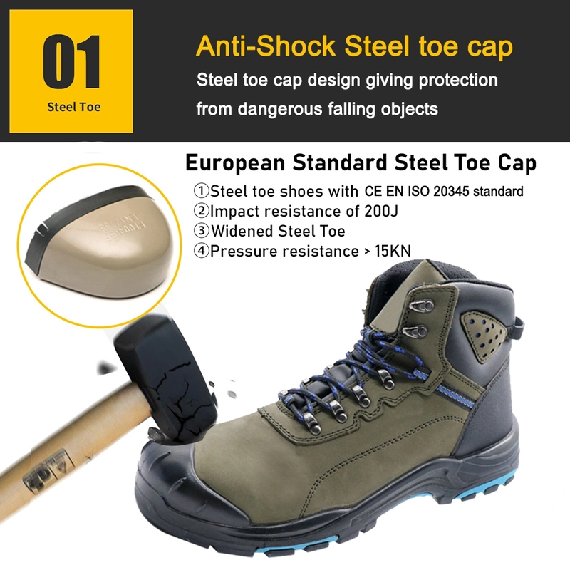 China TM3475 Botas de segurança de couro nobuck de alta qualidade com biqueira de aço anti-furo e resistente a óleo e deslizamento fabricante