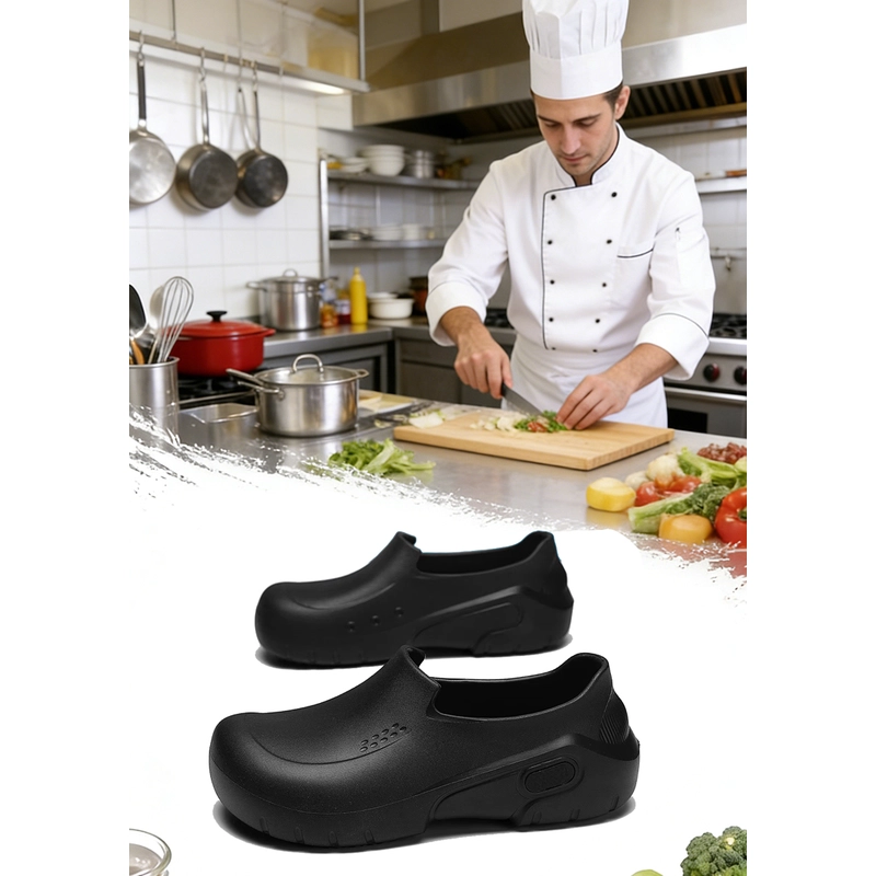 Китай TM3480 Противоскользящая маслостойкая рабочая обувь для кухни из ЭВА для шеф-повара Водонепроницаемая легкая производителя