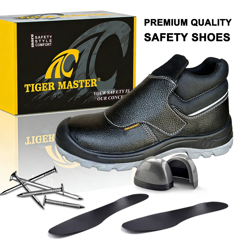 porcelana TM3502 Zapatos de seguridad para soldadura de cuero, antideslizantes, antigolpes, a prueba de pinchazos, para la industria del acero fabricante