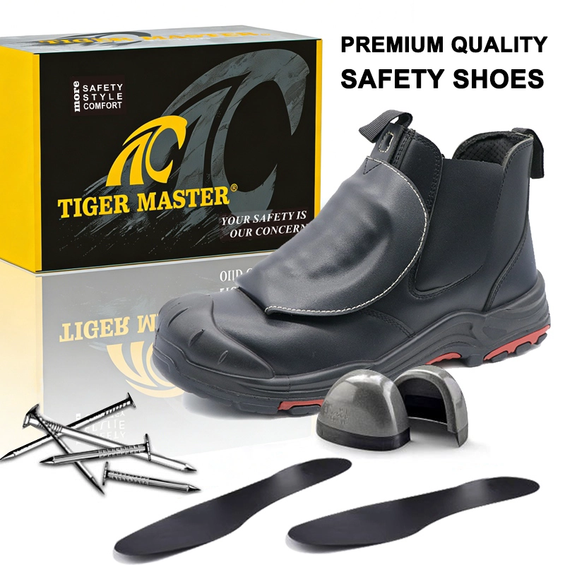 China TM3505 HRO Rutschfeste Gummisohle, Stahlkappe, pannensichere, schnürsenkelfreie Schweiß-Sicherheitsstiefel Hersteller