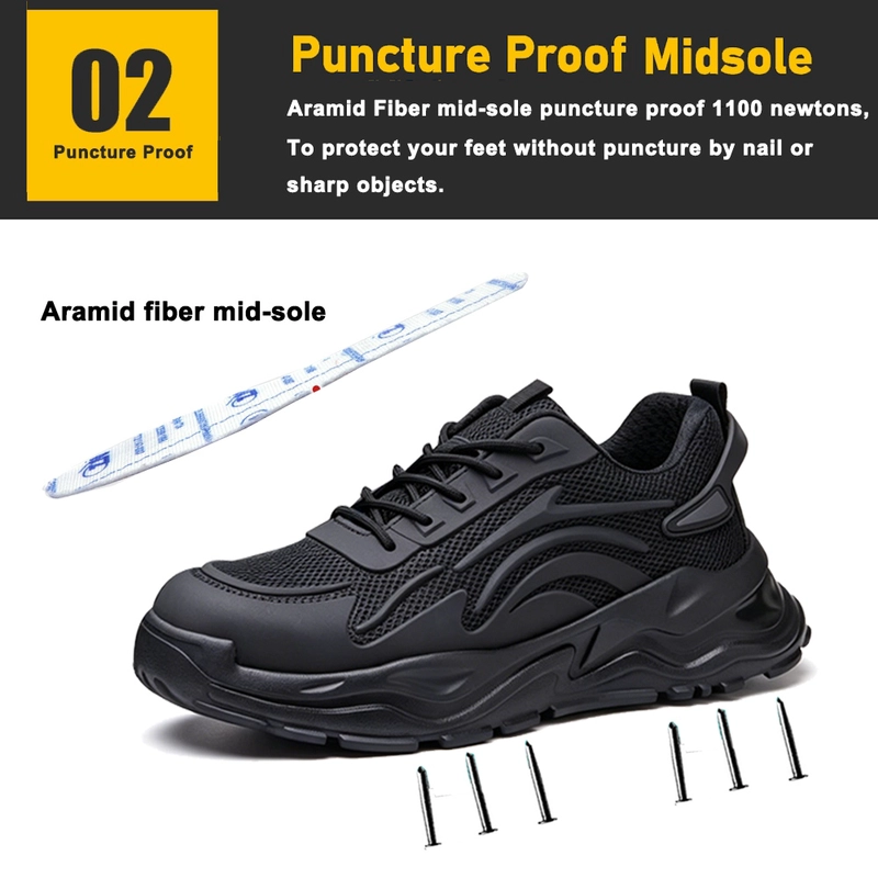 Cina TM3482 Anti-slip Steel Toe Puncture-proof Sports Work Safety Shoes Breathable - COPY - 6o1nfk produttore