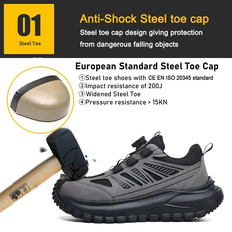 porcelana TM3507 Zapatos de seguridad deportivos de moda antipinchazos con punta de acero y cierre giratorio ligeros fabricante