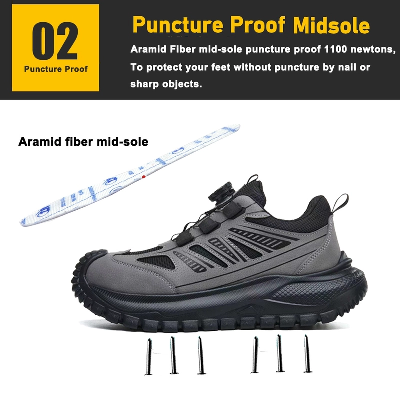 porcelana TM3507 Zapatos de seguridad deportivos de moda antipinchazos con punta de acero y cierre giratorio ligeros fabricante