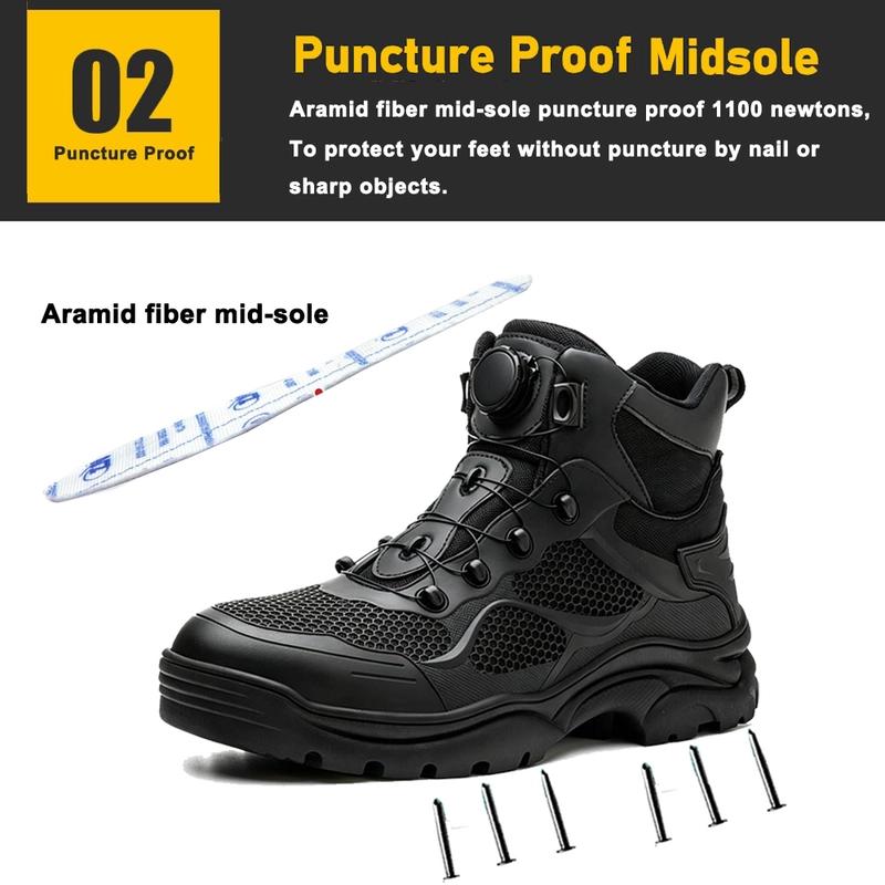 porcelana TM3512 Botas de seguridad industriales a prueba de pinchazos con punta de acero superior KPU con sistema de encaje rápido fabricante