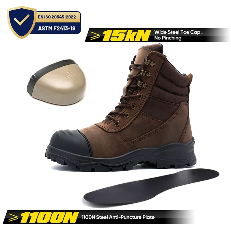 porcelana TM135H Botas de seguridad de alta calidad, antideslizantes, duraderas, con suela de goma, punta de acero, a prueba de pinchazos fabricante