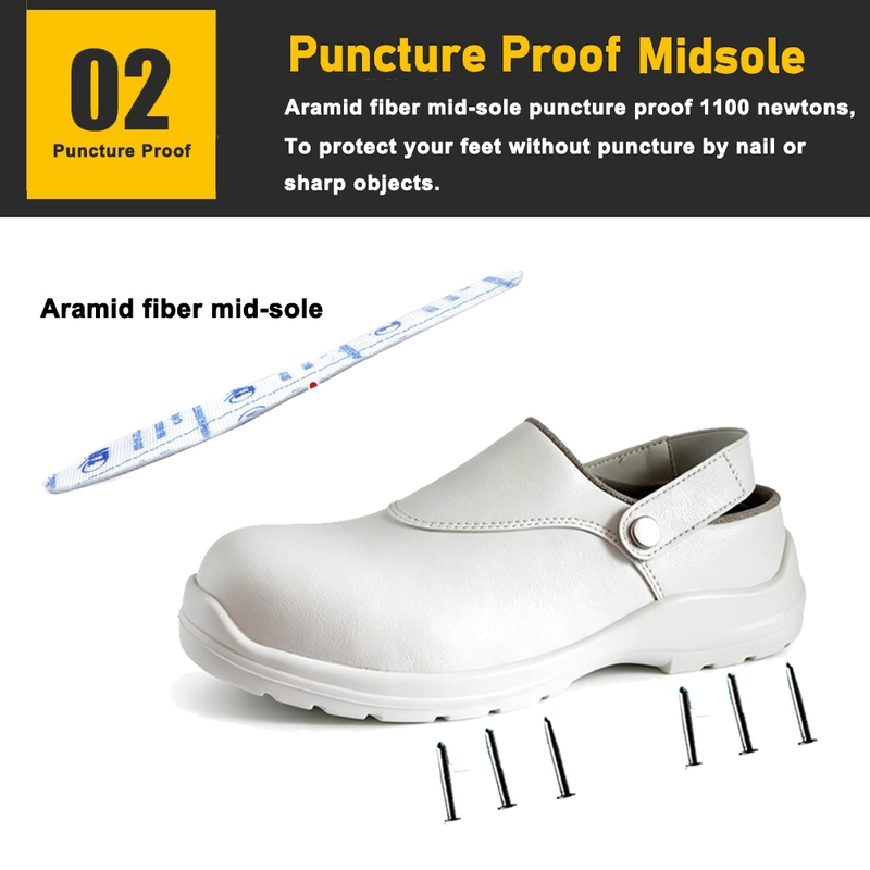 Cina TM8004 Scarpe antinfortunistiche da chef da cucina antistatiche con punta composita resistente all'olio antiscivolo bianche produttore