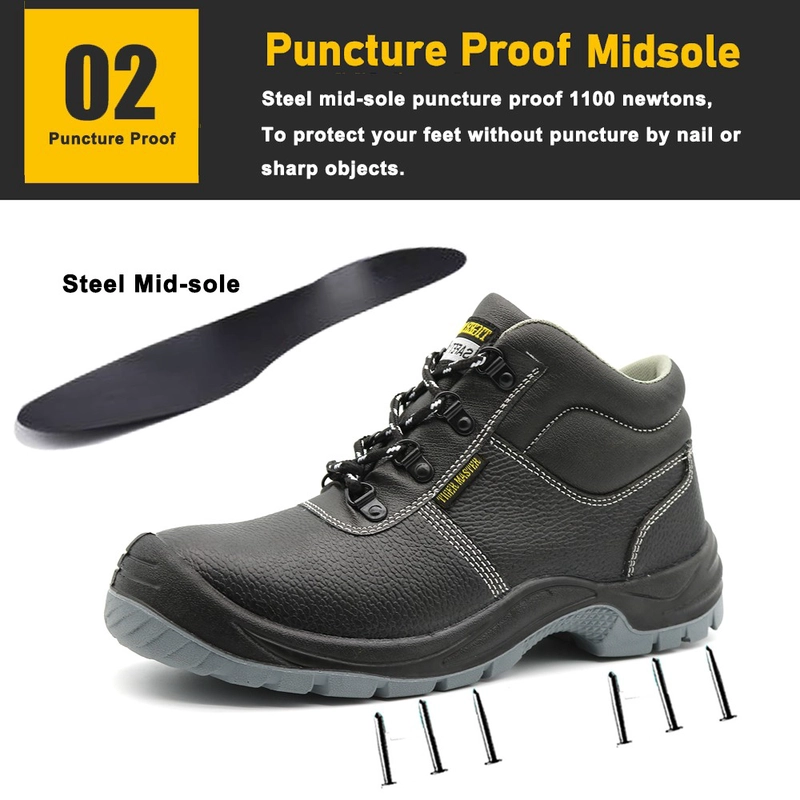 Chine TM3186 Anti-slip Steel Toe Puncture-proof Leather Construction Work Safety Shoes - COPY - kn46ok fabricant