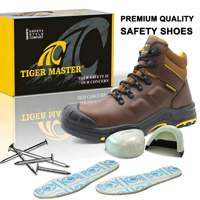 Chine Bottes de sécurité imperméables, antidérapantes, en cuir de haute qualité, avec bout en fibre de verre, Anti-perforation, TM105 fabricant