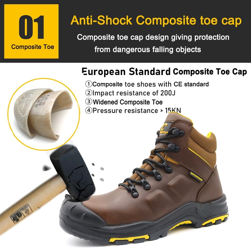 Chine Bottes de sécurité imperméables, antidérapantes, en cuir de haute qualité, avec bout en fibre de verre, Anti-perforation, TM105 fabricant