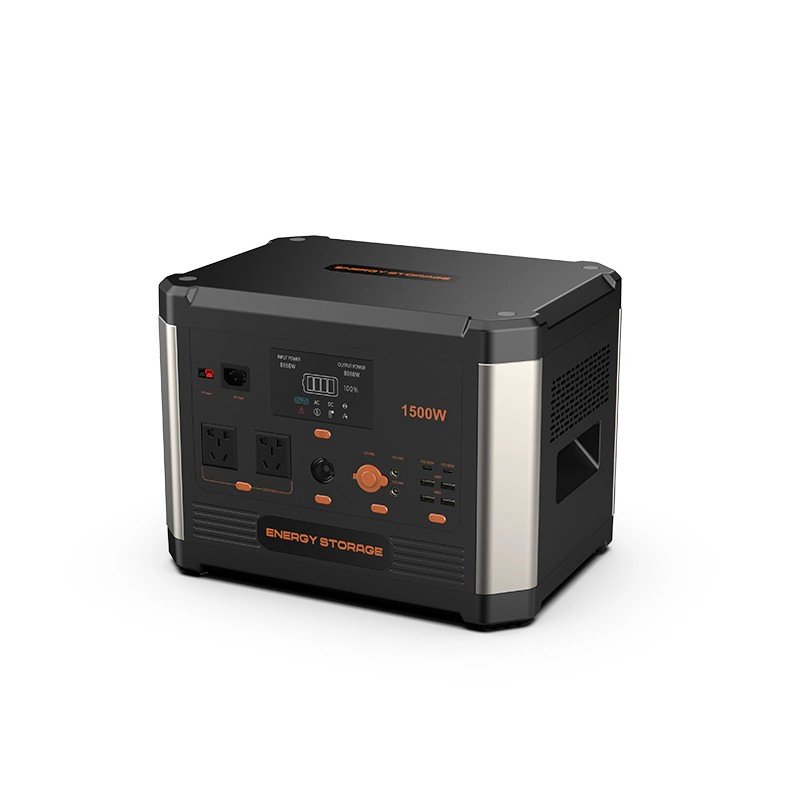 China Bateria lifepo4 de alta capacidade de 1500w com banco de energia solar USB AC DC em estoque fabricante