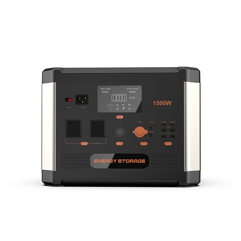 China Bateria lifepo4 de alta capacidade de 1500w com banco de energia solar USB AC DC em estoque fabricante