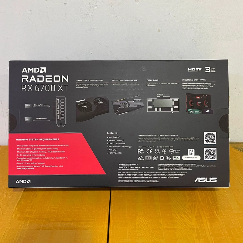 중국 ASUS RX6700XT 그래픽 카드 6700XT AMD 12GB RX 6700 XT GPU 게이밍 6700 GPU 제조업체