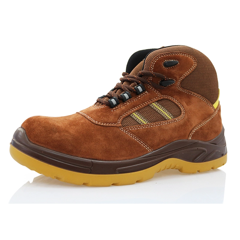 China 0145 high ankle suede leather pu injection work safety shoes manufacturer