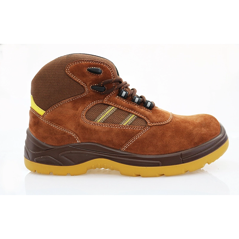 China 0145 high ankle suede leather pu injection work safety shoes manufacturer