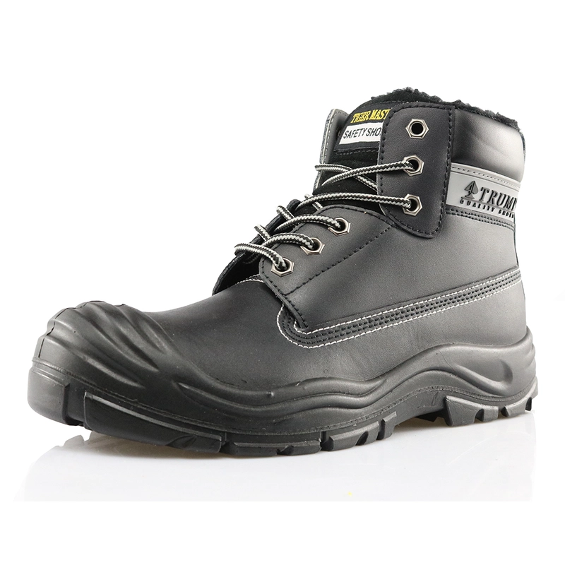 Chine 0158 noir fourrure en cuir véritable Russie chaussures de sécurité pour les hommes d'hiver fabricant