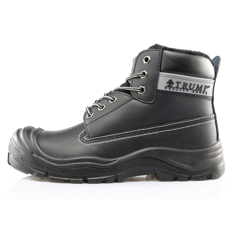 Chine 0158 noir fourrure en cuir véritable Russie chaussures de sécurité pour les hommes d'hiver fabricant