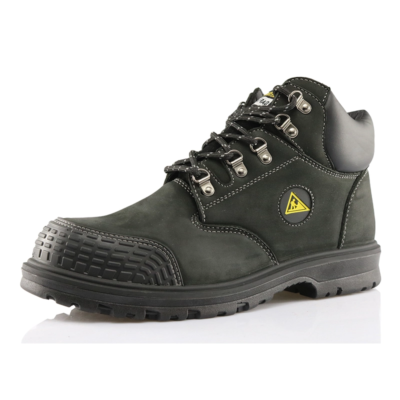 China 0190 wenzhou black nubuck leather safety men boots manufacturer
