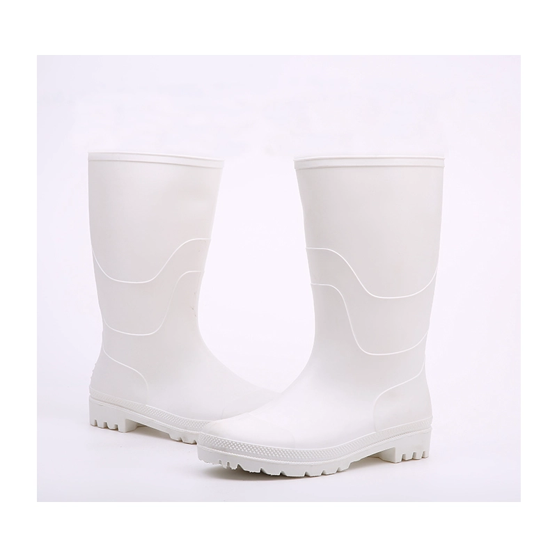 China 101-1 White oil acid alkali resistant anti slip waterproof food industry pvc rain boots manufacturer