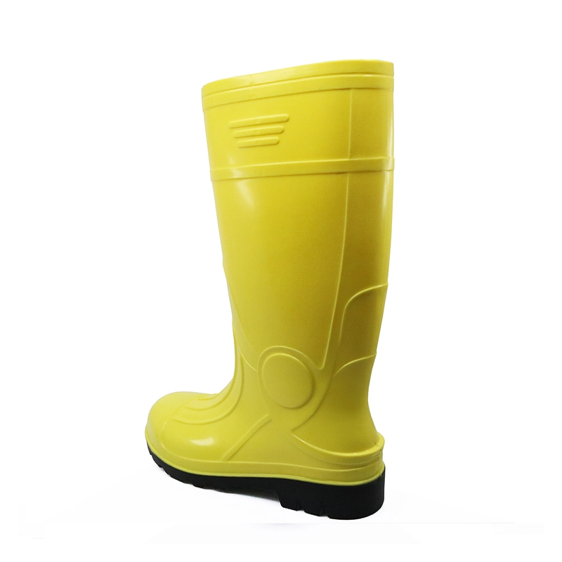 China 107-1 yellow pvc safety steel toe boots for men manufacturer