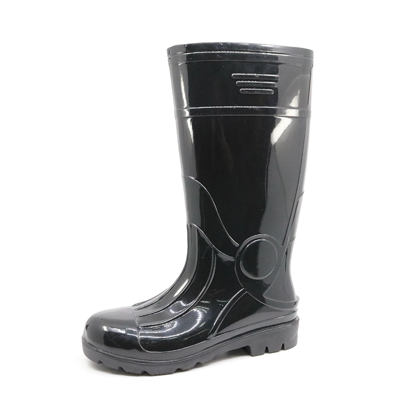 الصين 107-3 black glitter pvc rain boots for work الصانع