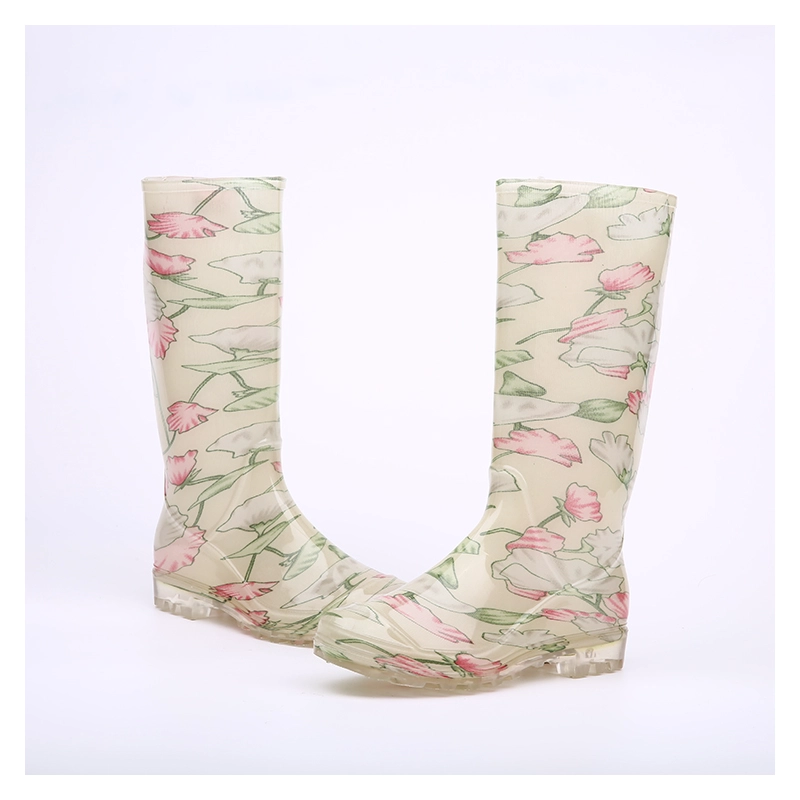 China 202-3 fashion shiny pvc rain boots for lady manufacturer