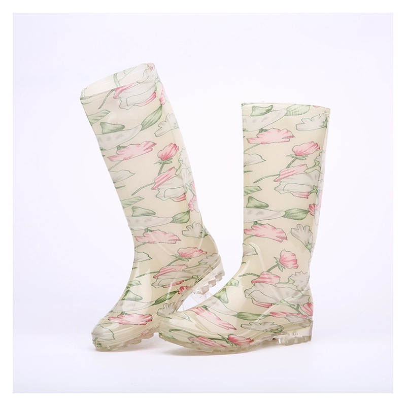 China 202-3 fashion shiny pvc rain boots for lady manufacturer