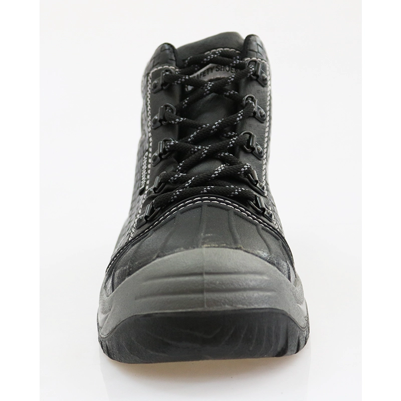 China 3002 microfiber leather black steel toe safety shoes manufacturer