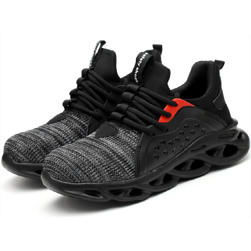 China 502 Slip resistant light weight steel toe breathable stylish safety shoes sneakers manufacturer