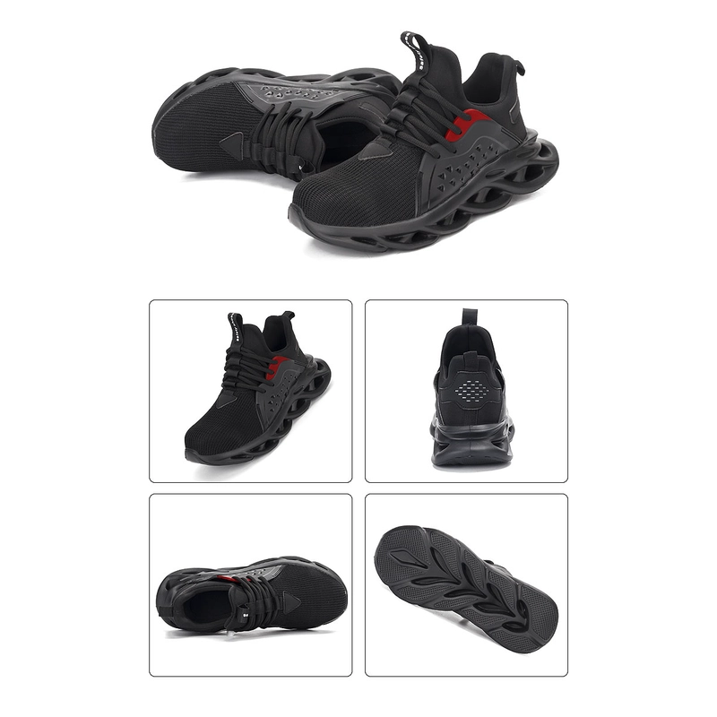 China 502 Slip resistant light weight steel toe breathable stylish safety shoes sneakers manufacturer