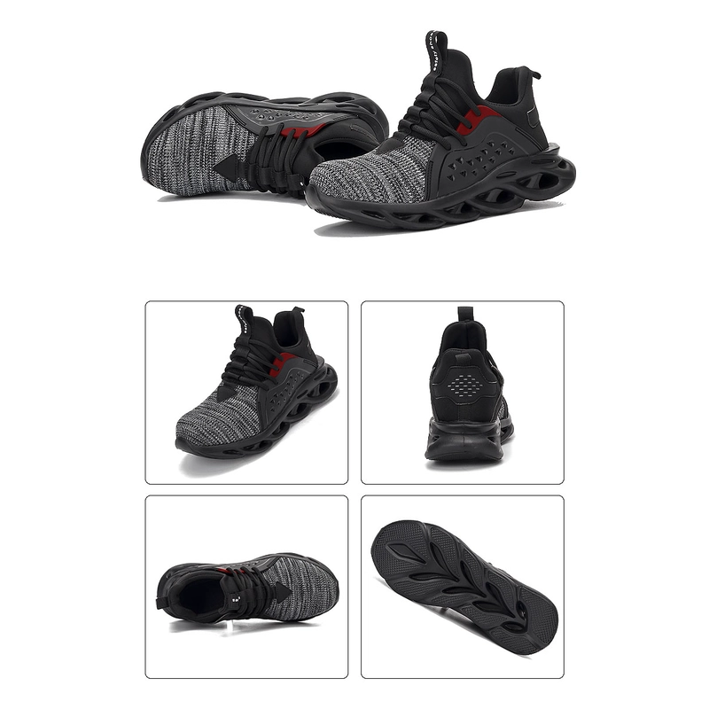 China 502 Slip resistant light weight steel toe breathable stylish safety shoes sneakers manufacturer