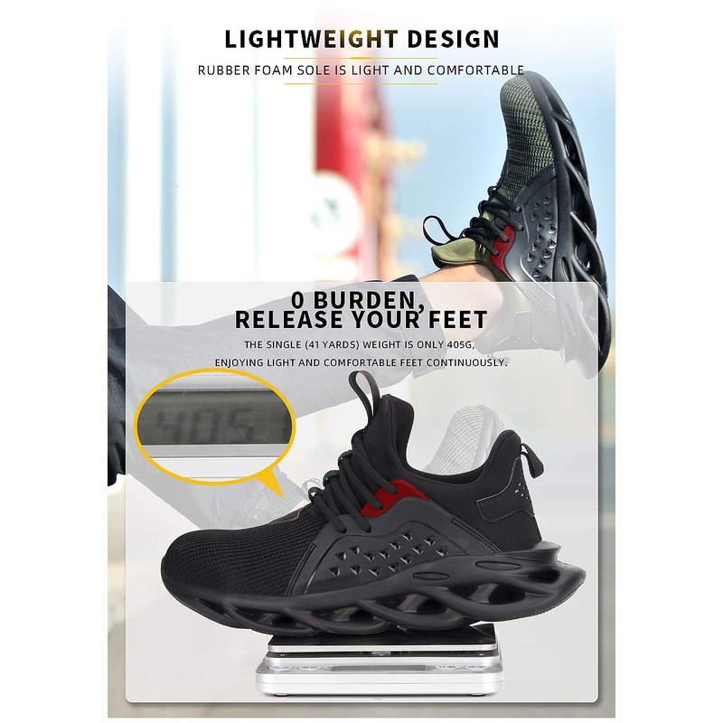 China 502 Slip resistant light weight steel toe breathable stylish safety shoes sneakers manufacturer
